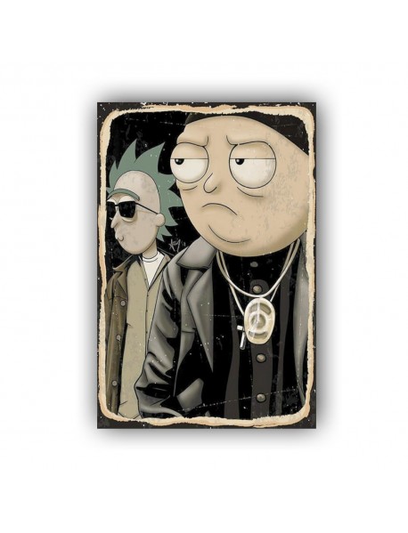 RICK AND MORTY ÇETE AHŞAP POSTER 20x30cm  - 02