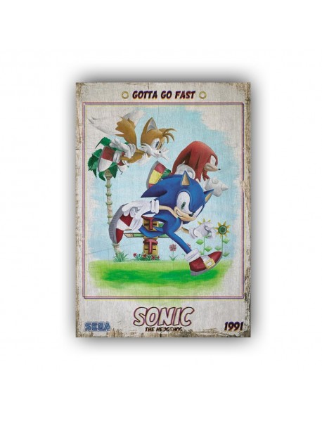 SONIC GOTTA GO FAST SEGA AHŞAP POSTER 20x30cm  - 08