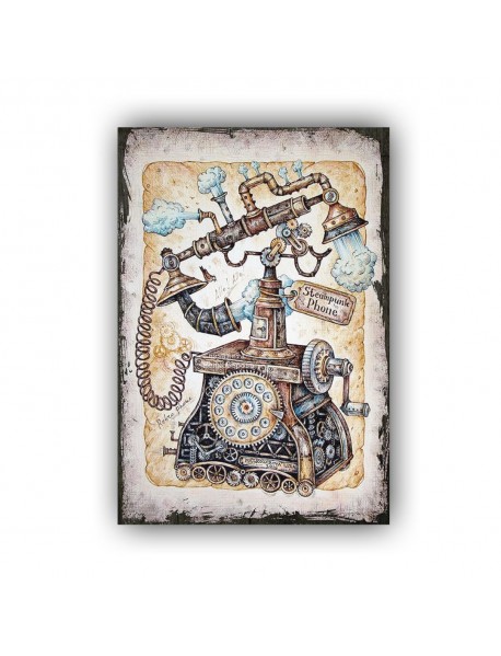 STEAMPUNK PHONE AHŞAP POSTER 20x30cm  - 29