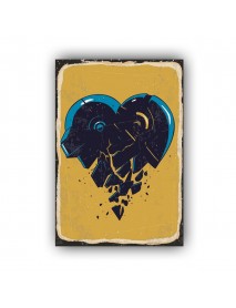 METAL HEART AHŞAP POSTER 20x30cm  - 56