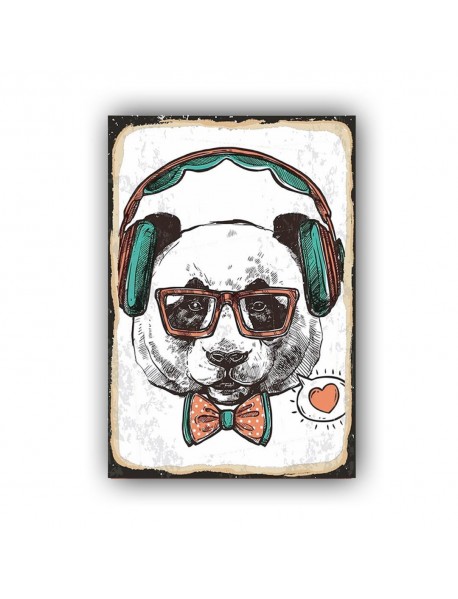 PANDA MUSIC AHŞAP POSTER 20x30cm  - 98