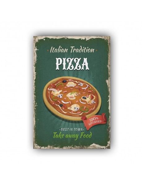 ITALIAN TRADITION PIZZA AHŞAP POSTER 20x30cm  - 04