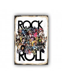 ROCK AND ROLL AHŞAP POSTER 20x30cm  - 07