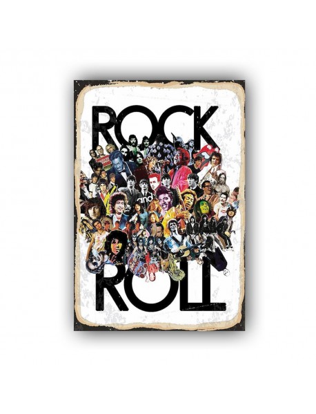 ROCK AND ROLL AHŞAP POSTER 20x30cm  - 07