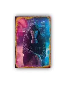 GAS MASK 2 AHŞAP POSTER 20x30cm  - 64