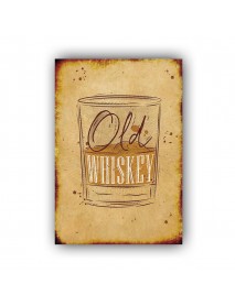 OLD WHISKEY AHŞAP POSTER 20x30cm  - 70