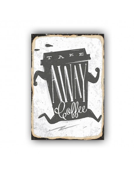 TAKE AWAY COFFEE AHŞAP POSTER 20x30cm  - 15