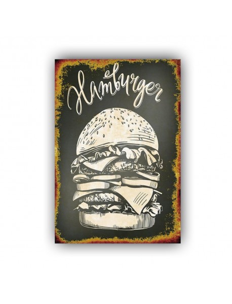 HAMBURGER 4 AHŞAP POSTER 20x30cm  - 70