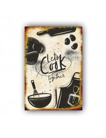 LET'S COOK TOGETHER AHŞAP POSTER 20x30cm  - 86