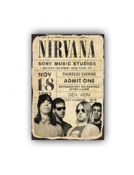 NIRVANA  SONY MUSIC STUDIOS AHŞAP POSTER 20x30cm  - 96