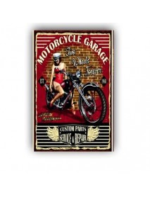 MOTORCYCLE GARAGE TWO WHEELS FOREVER AHŞAP POSTER 20x30cm  - 60