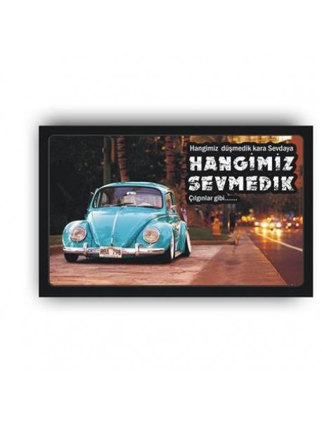 HANGİMİZ DÜŞMEDİK KARA SEVDAYA HANGİMİZ SEVMEDİK ÇILGINLAR GİBİ... AHŞAP POSTER 20x30cm  - 73