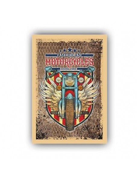 AMERICAN MOTORCYCLES ESTD 1987 AHŞAP POSTER 20x30cm  - 23