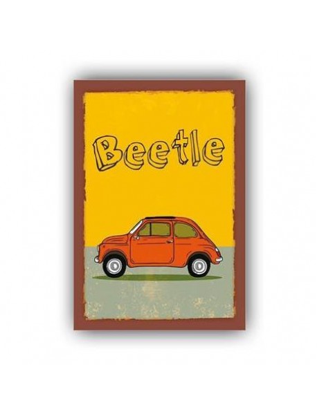 BEETLE YELLOW AHŞAP POSTER 20x30cm  - 25