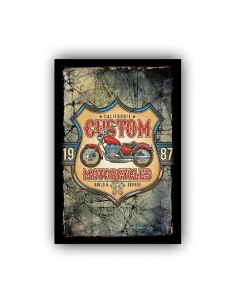 CALIFORNIA CUSTOM MOTORCYCLES 1987 AHŞAP POSTER 20x30cm  - 27