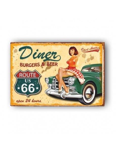 DINER BURGERS & BEER AHŞAP POSTER 20x30cm  - 62