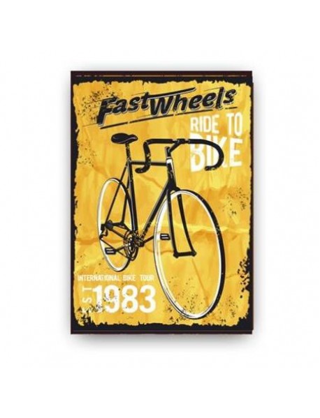 FAST WHEELS RIDE TO BIKE AHŞAP POSTER 20x30cm  - 76