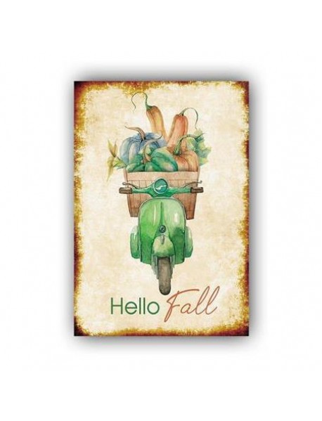 HELLO FALL AHŞAP POSTER 20x30cm  - 93