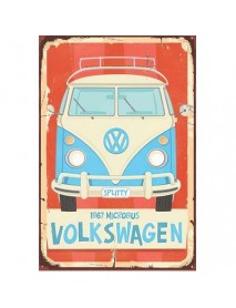 SPLITTY 1967 MICROBUS VOLKSWAGEN AHŞAP POSTER 20x30cm  - 68