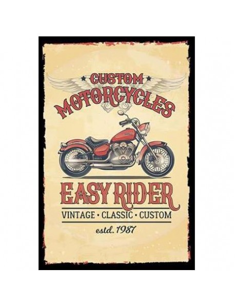 CUSTOM MOTORCYCLES EASY RIDER AHŞAP POSTER 20x30cm  - 02