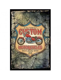 CALIFORNIA CUSTOM MOTORCYCLES BUILD REPARE AHŞAP POSTER 20x30cm  - 36