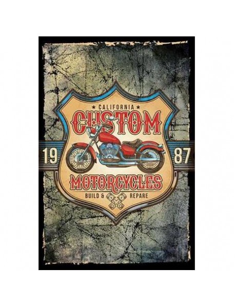 CALIFORNIA CUSTOM MOTORCYCLES BUILD REPARE AHŞAP POSTER 20x30cm  - 36