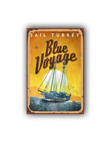 SAIL TURKEY BLUE VOYAGE AHŞAP POSTER 20x30cm  - 10