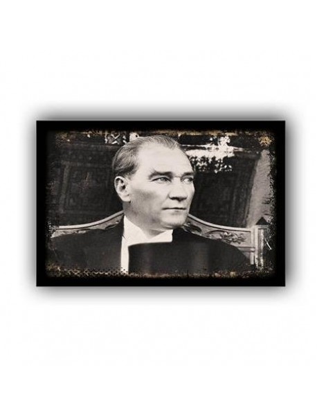 ATATÜRK AHŞAP POSTER 20x30cm  - 00