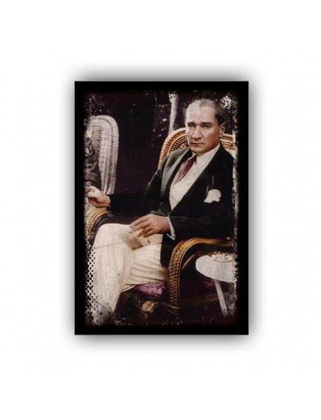 ATATÜRK AHŞAP POSTER 20x30cm  - 01