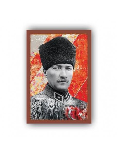 ATATÜRK AHŞAP POSTER 20x30cm  - 04