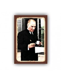 ATATÜRK AHŞAP POSTER 20x30cm  - 11