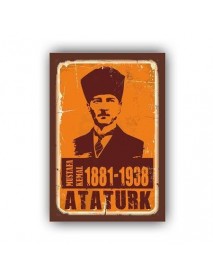 ATATÜRK AHŞAP POSTER 20x30cm  - 12