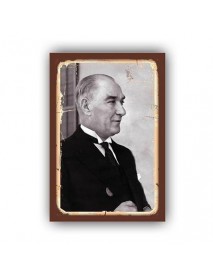 MUSTAFA KEMAL ATATÜRK 50 AHŞAP POSTER 20x30cm  - 15