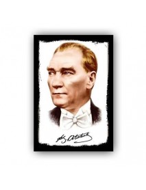 ATATÜRK AHŞAP POSTER 20x30cm  - 90