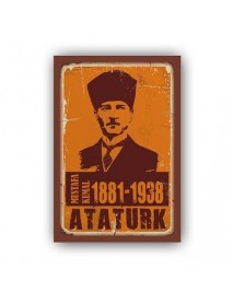 ATATÜRK AHŞAP POSTER 20x30cm  - 96