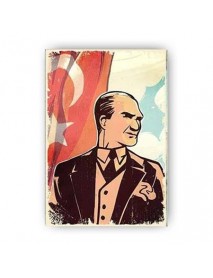 ATATÜRK AHŞAP POSTER 20x30cm  - 92