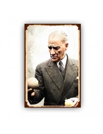 ATATÜRK AHŞAP POSTER 20x30cm  - 81