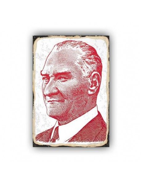 ATATÜRK AHŞAP POSTER 20x30cm  - 00