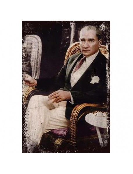 MUSTAFA KEMAL ATATÜRK 4 AHŞAP POSTER 20x30cm  - 27