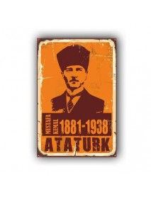 ATATÜRK AHŞAP POSTER 20x30cm  - 29