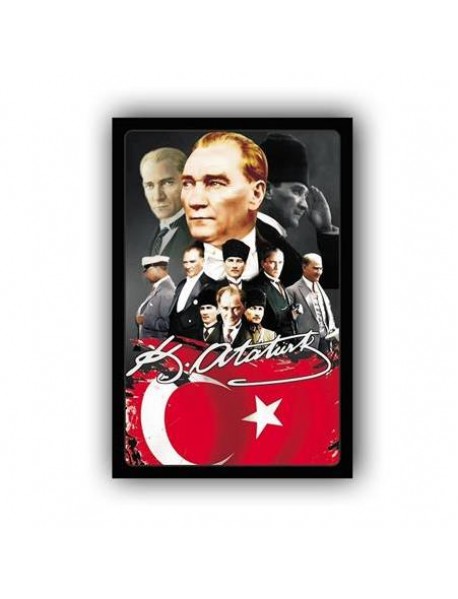 MUSTAFA KEMAL ATATÜRK 13 AHŞAP POSTER 20x30cm  - 01