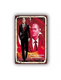 MUSTAFA KEMAL ATATÜRK BÜTÜN ÜMİDİM GENÇLEKTEDİR AHŞAP POSTER 20x30cm  - 05