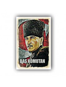 MUSTAFA KEMAL ATATÜRK BAŞ KOMUTAN 2 AHŞAP POSTER 20x30cm  - 10