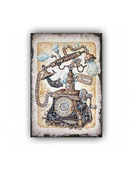 STEAMPUNK PHONE AHŞAP POSTER 20x30cm  - 29