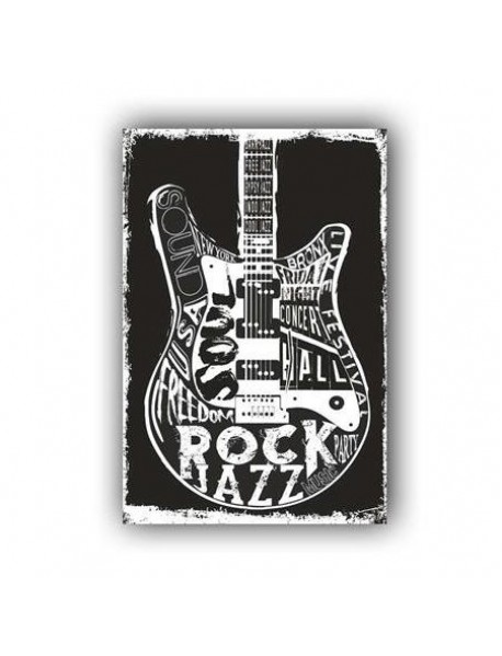 GUITAR AHŞAP POSTER 20x30cm  - 06