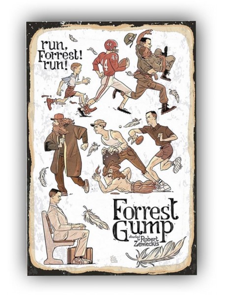 RUN FORREST RUN FORREST GUMP AHŞAP POSTER 20x30cm  - 01