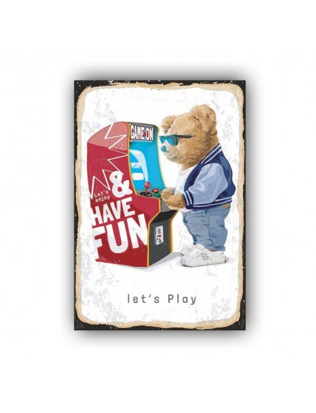 GAME ON LET'S ENJOY & HAVE FUN AHŞAP POSTER 20x30cm  - 71