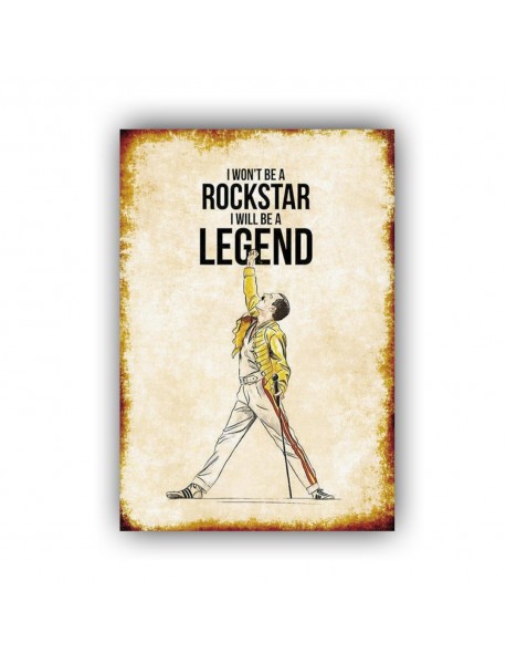 I WON'T BE A ROCKSTAR I WILL BE A LEGEND AHŞAP POSTER 20x30cm  - 20