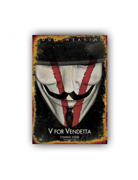 V FOR VANDETTA COMING SOON AHŞAP POSTER 20x30cm  - 82