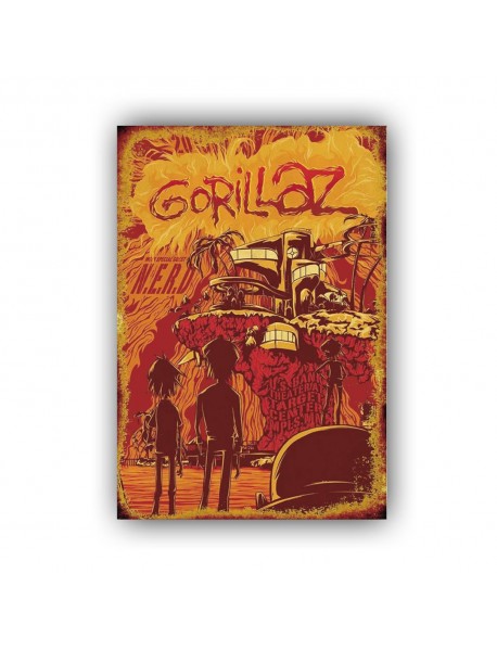 GORILLAZ AHŞAP POSTER 20x30cm  - 28